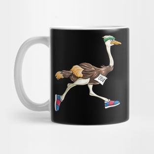 Ostrich Bird Running Marathon T Shirt Gift Women Men Kids Mug